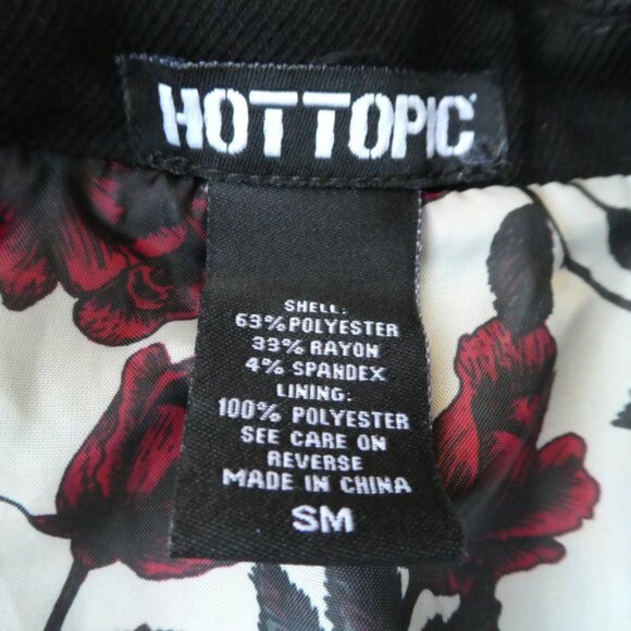 Hot Topic Tuxedo Coat Double Breasted Snaps Side Buckles Floral Tails Satin SM - Picture 7 of 8